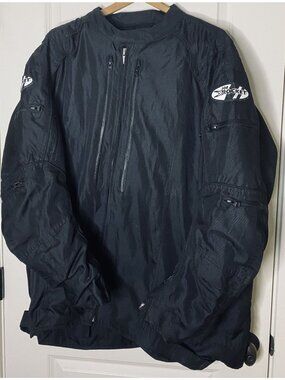 Joe Rocket Motorcycle Jacket Womens 4XL Black Textile Riding Pink Skull Patch